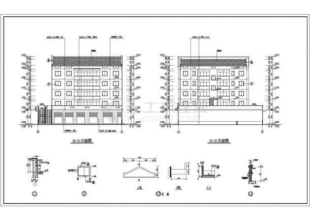 某地五层底框结构住宅楼建筑设计施工图纸-图一