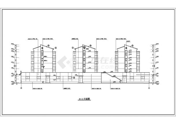 某地五层底框结构住宅楼建筑设计施工图纸-图二