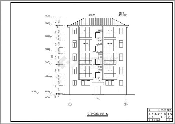 河南省某地五层框架结构住宅建筑设计施工图纸-图一