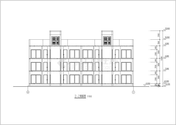 某地3层砖混结构住宅楼建筑设计方案图纸-图一