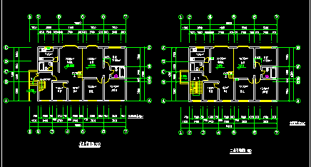 70种一梯两户户型建筑CAD设计施工平面图-图二