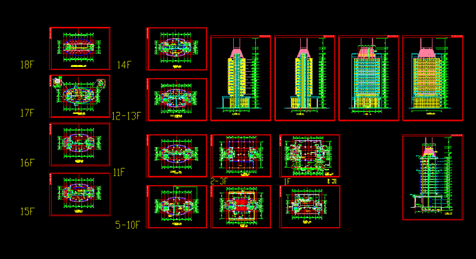 某市18层高层办公建筑方案设计cad施工图纸_图1