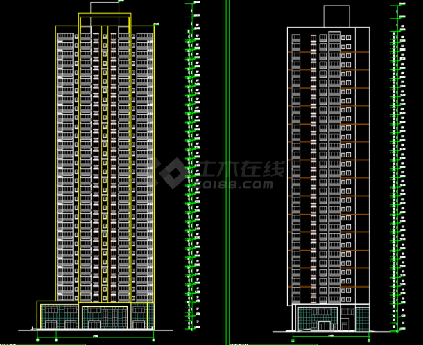 一梯8户32层小户型高层住宅楼建筑设计图-图二