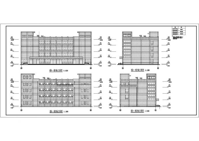 某地四层框架结构商业建筑设计施工图纸_图1