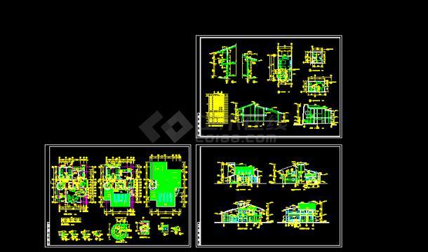 藏式别墅施工方案设计全套CAD图纸-图一