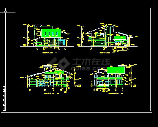 藏式别墅施工方案设计全套CAD图纸-图二