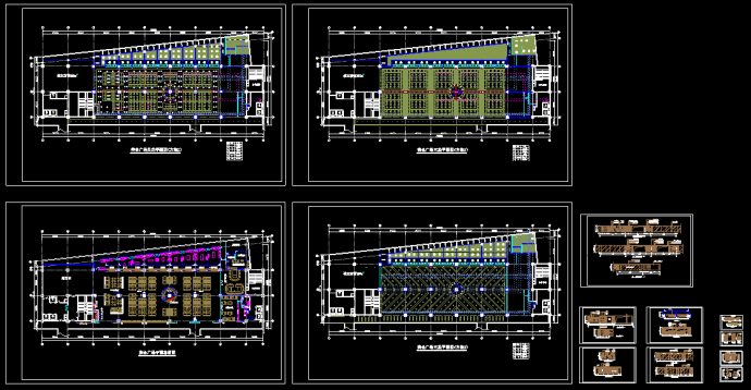 某美食广场建筑装修施工CAD平面图_图1