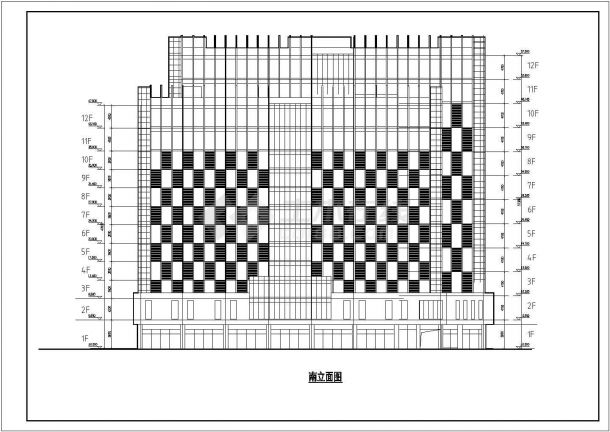 某地12层商业综合体建筑设计方案图纸-图一