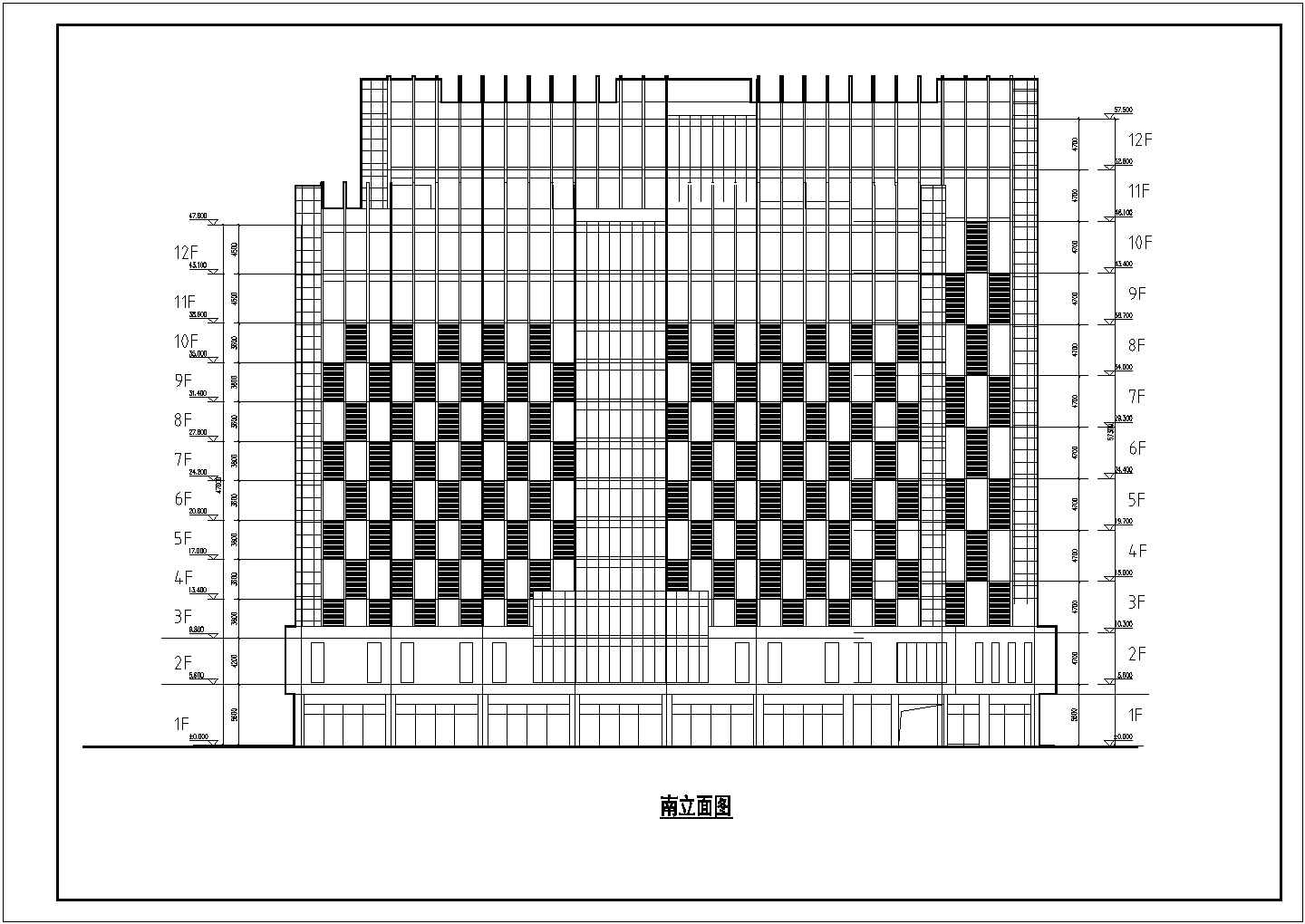 某地12层商业综合体建筑设计方案图纸