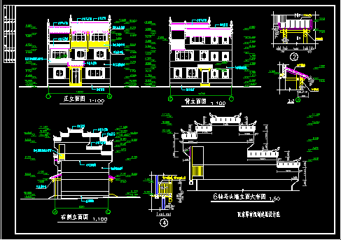 湘西吊角住宅楼建筑施工设计CAD方案图-图二