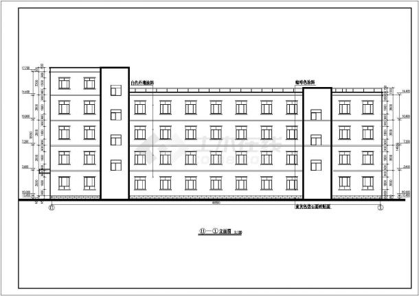 某中学地上四层框架结构宿舍楼建筑设计方案图纸-图二