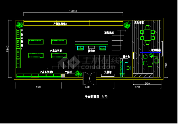 某市电器家电商店室内装修cad施工方案图-图二