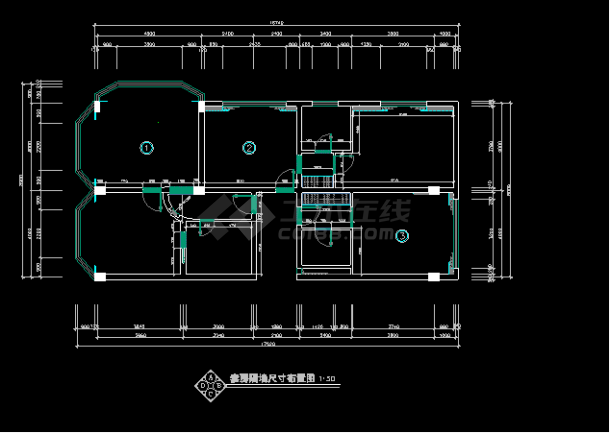 某市五星大酒店套房室内装修cad施工图-图二