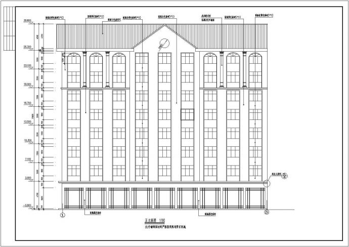新宁县某地八层框架结构宾馆建筑设计施工图纸_图1