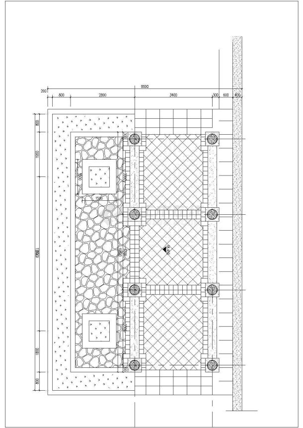 某小区的欧式风格景观廊架的施工详图-图二