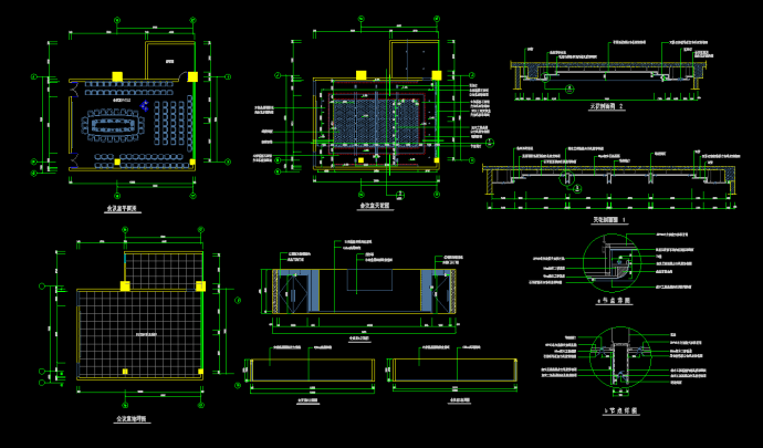 某会议室装饰施工CAD设计平面详图_图1