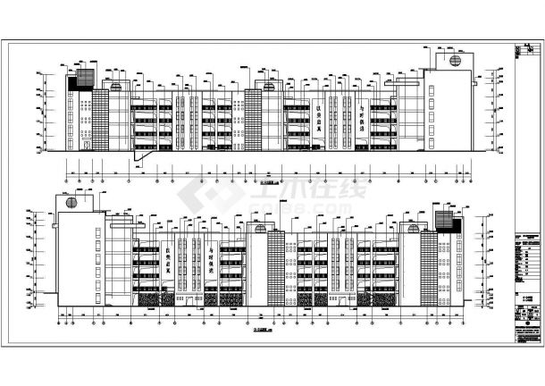 临沧市某小学四层框架结构教学楼建筑设计方案图纸
