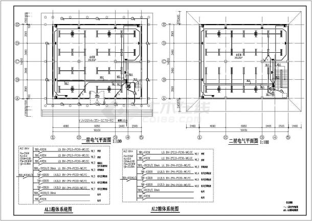 某两层框架结构办公楼电气设计图纸-图二