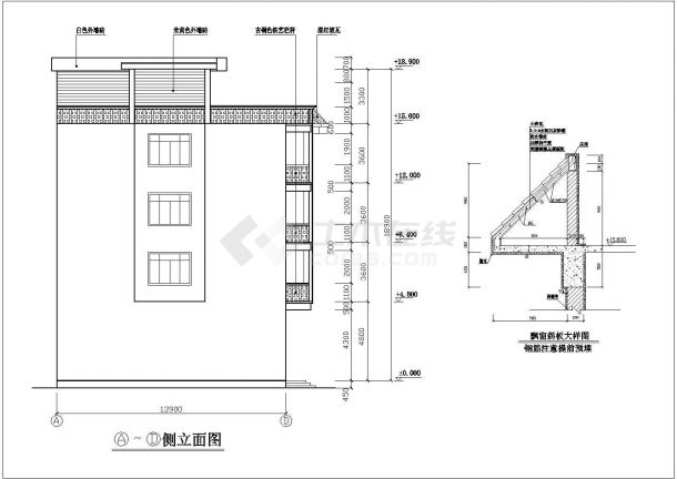 某地五层框架结构农村别墅建筑、结构设计施工图纸-图二