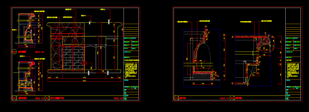 某酒店美式别墅壁炉装修CAD平面设计图-图一