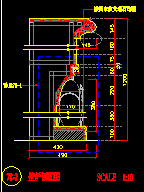 某酒店美式别墅壁炉装修CAD平面设计图-图二