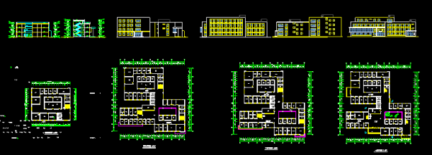 某四层小型门诊楼建筑CAD设计方案图（含效果图）-图一