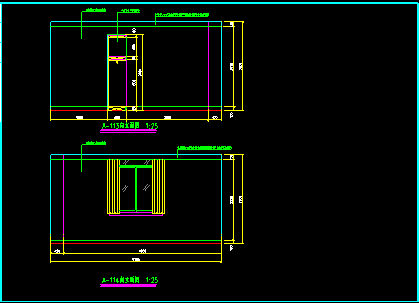 某单位大堂办公室施工装修CAD立面图-图二