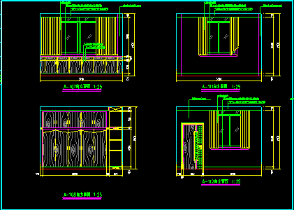 某单位大堂办公室施工装修CAD立面图
