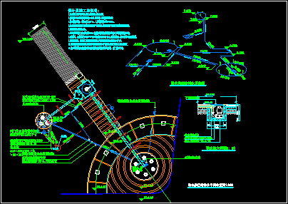 某别墅跌水构架及喷泉水施工装修CAD平面设计图-图二