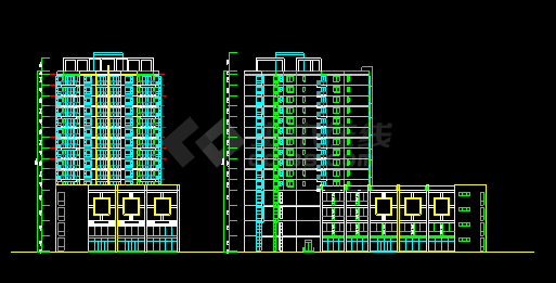 某高等商住楼建筑cad设计方案(带效果图)-图二