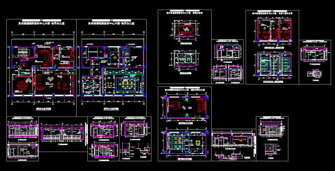 某招商服务中心大楼CAD办公装修设计图_图1