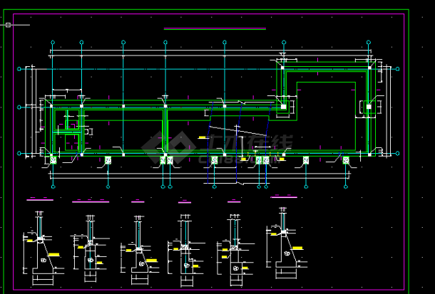 水电站副厂房建筑设计施工全套CAD图纸-图二