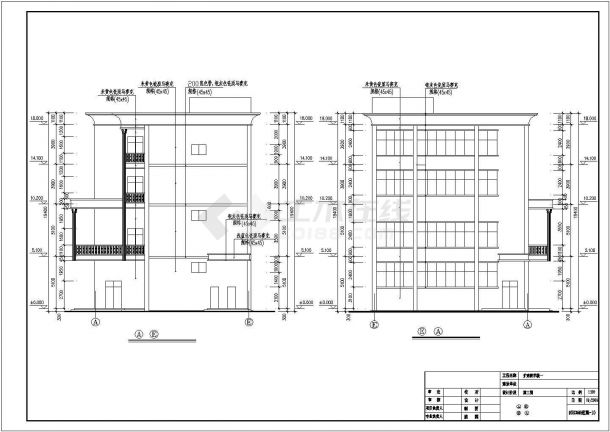 某学校四层框架结构综合楼建筑设计方案图纸-图二