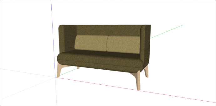 简约沙发茶几休闲椅su模型_图1