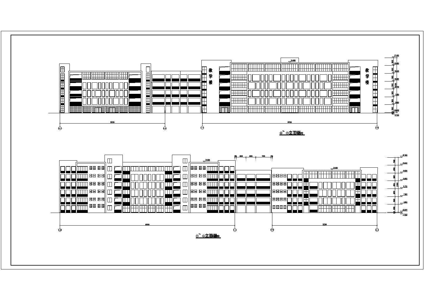 某职业学校6层框架结构教学楼建筑设计方案图纸