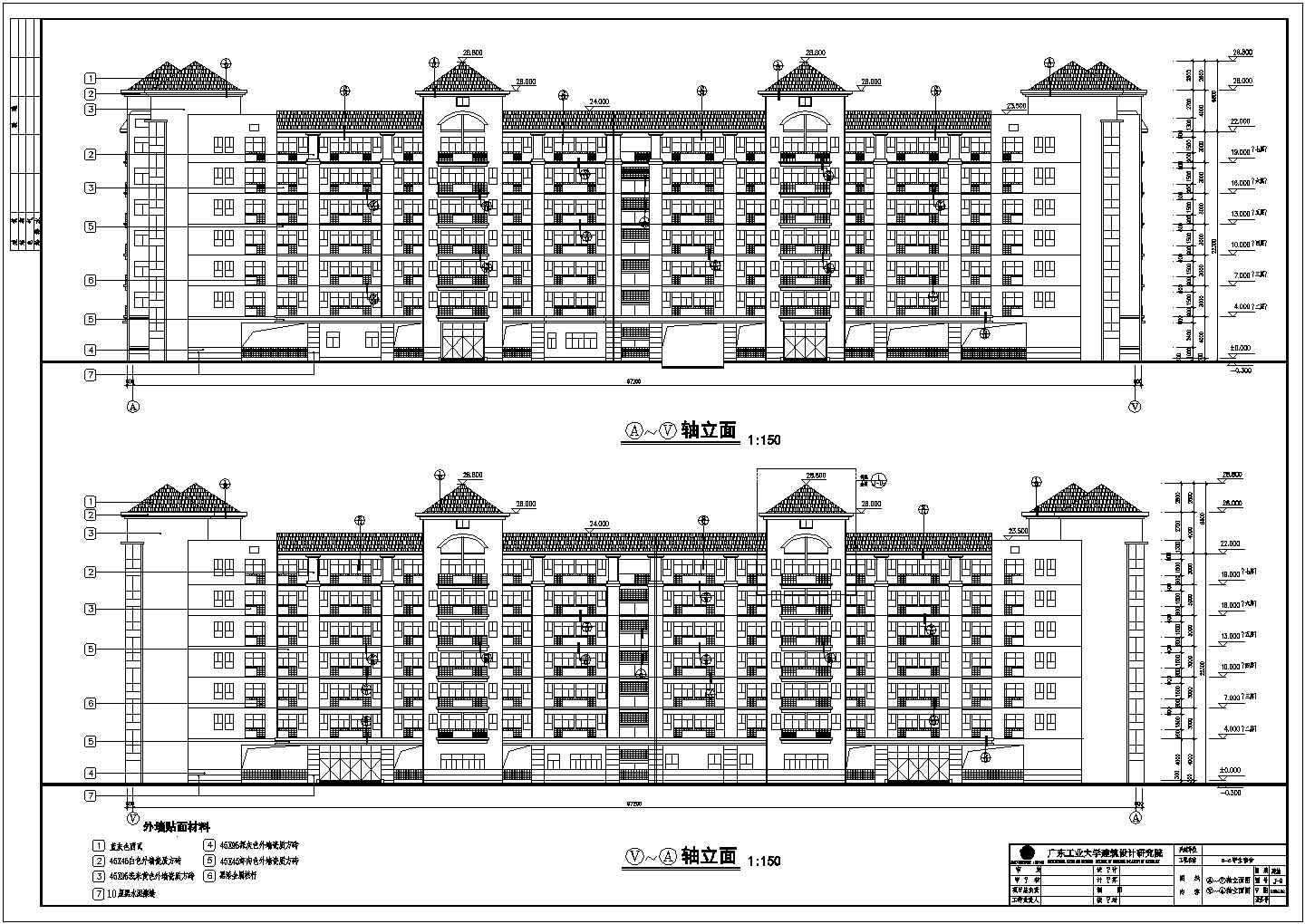 某地区七层学生宿舍楼建筑设计方案图