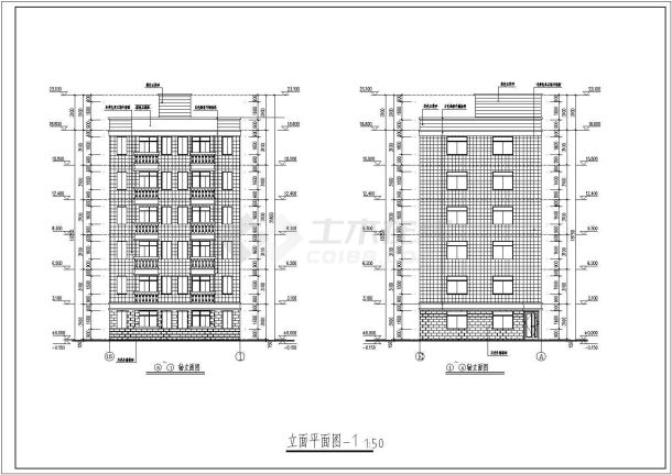 某乡镇6层砖混结构住宅楼建筑设计施工图-图二