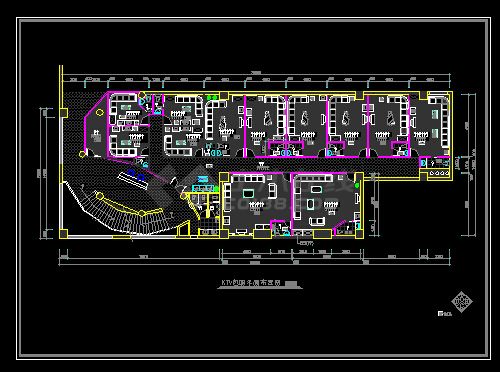 完整的ＫＴＶ包厢施工设计CAD详情图-图二