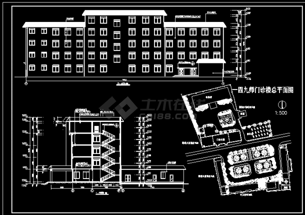 某五层医院门诊楼CAD建筑施工图-图二