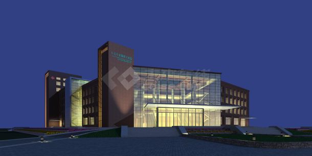 某医院主体四层综合楼建筑CAD设计方案平面图及效果图-图一