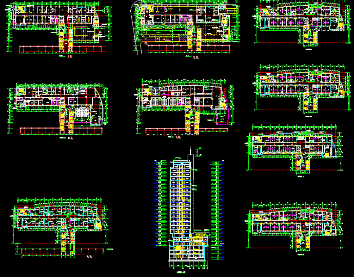 某医院住院部建筑CAD设计平面设计方案图_图1