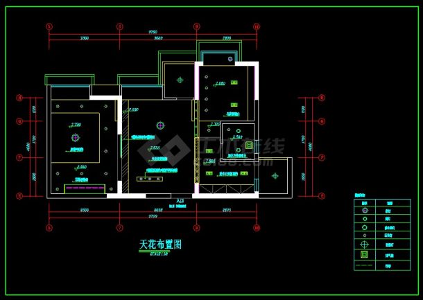 小两居住宅室内装修设计平面施工CAD图-图二