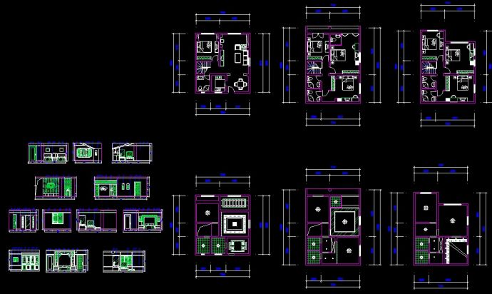 一居室内精装修cad施工设计图平面CAD详图_图1