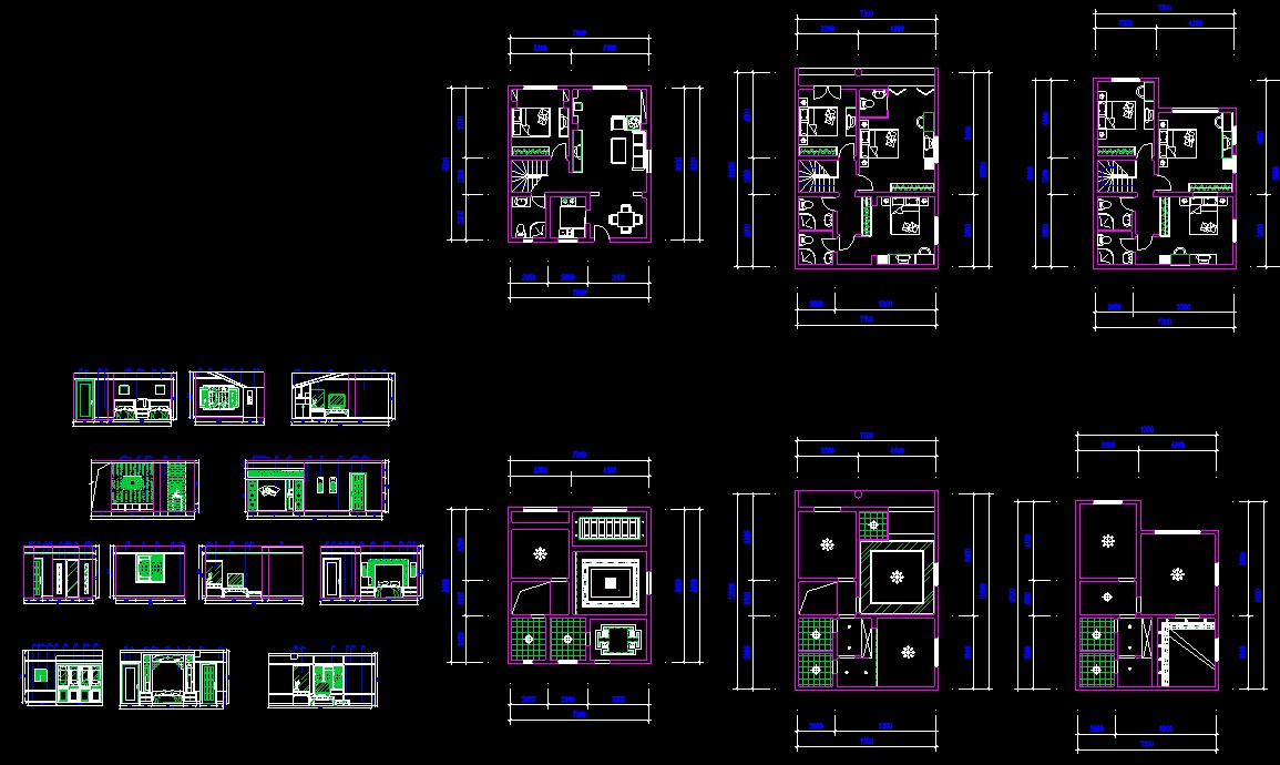 一居室内精装修cad施工设计图平面CAD详图