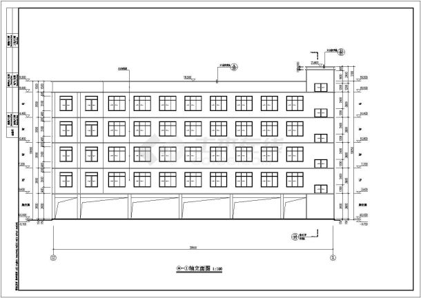 某中学四层学生宿舍楼建筑设计施工图-图二