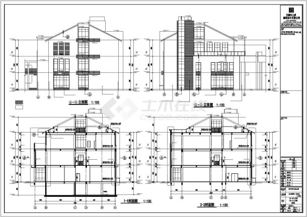 南京市某三层框架结构福利中心综合楼建筑设计施工图纸-图二