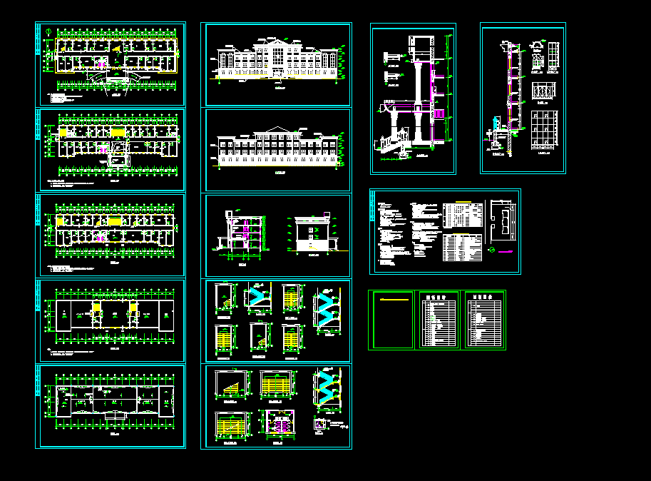 4层办公楼建筑全套CAD施工图纸