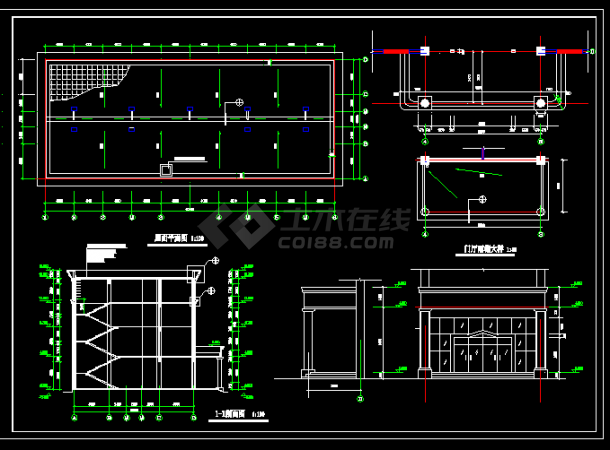 中型酒店建筑方案设计全套CAD图纸-图二