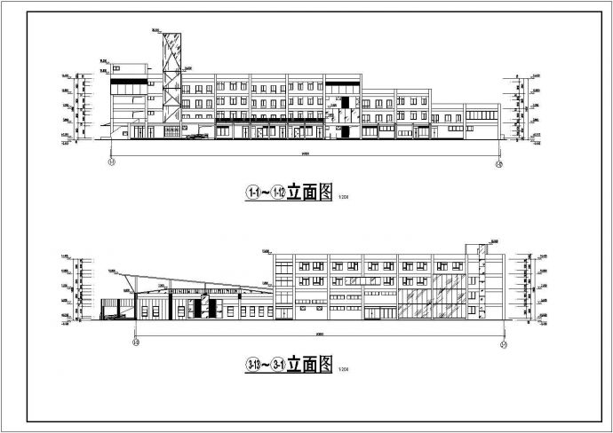 某地区四层大学活动中心建筑设计方案图_图1