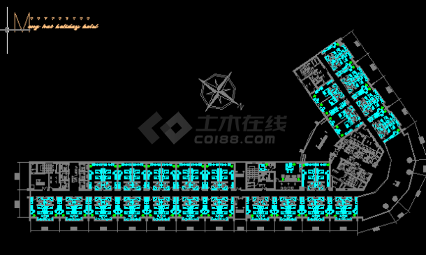 梦海假日酒店建筑方案设计全套CAD图纸-图二